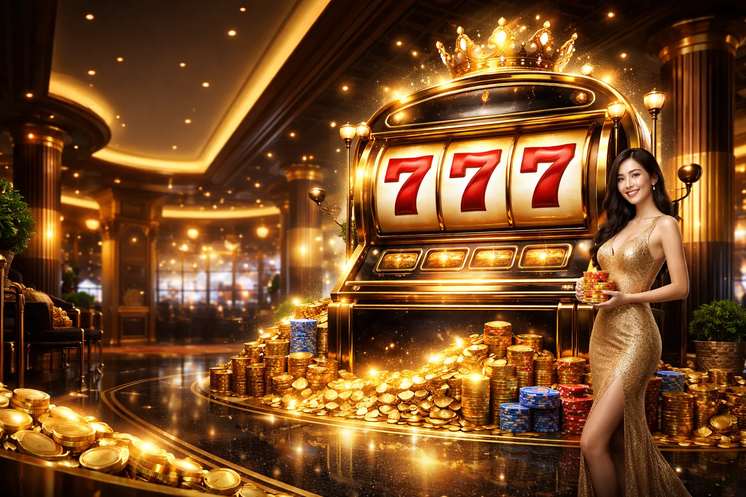 Hình ảnh chính trò chơi điện tử 8xbet với máy đánh bạc sôi động